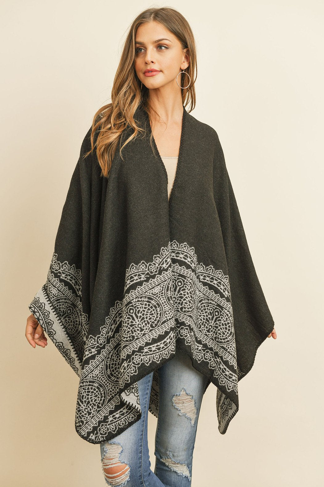 Hdf3075 - Mandala Mid Thigh Length Kimono - LOLA LUXE