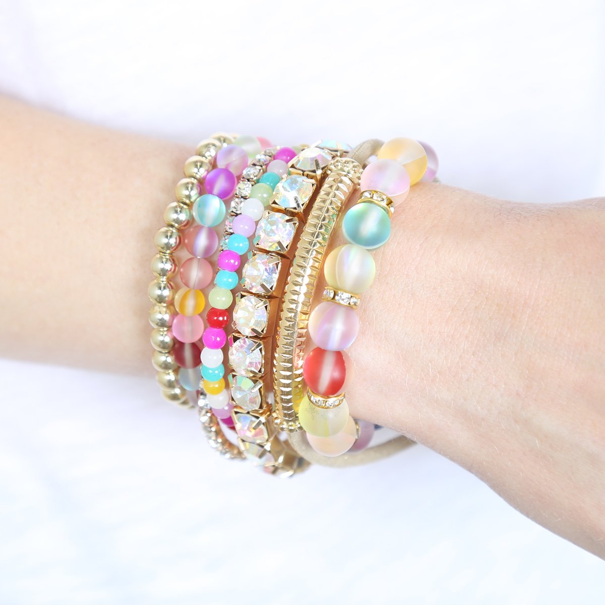 Mermaid Glass Stretch Bracelet - LOLA LUXE