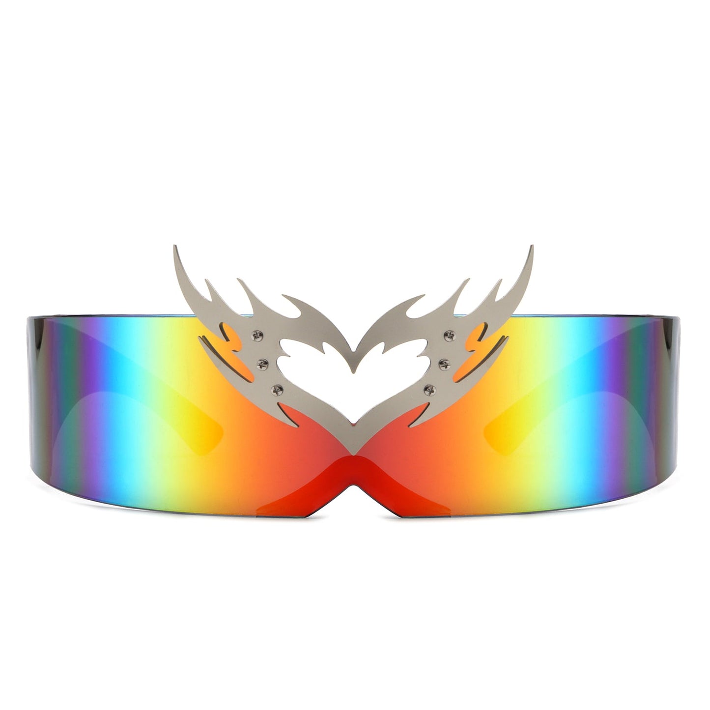 Emberlynn - Futuristic Cyclops Wraparound Shield Translucent Crown Sunglasses - lolaluxeshop