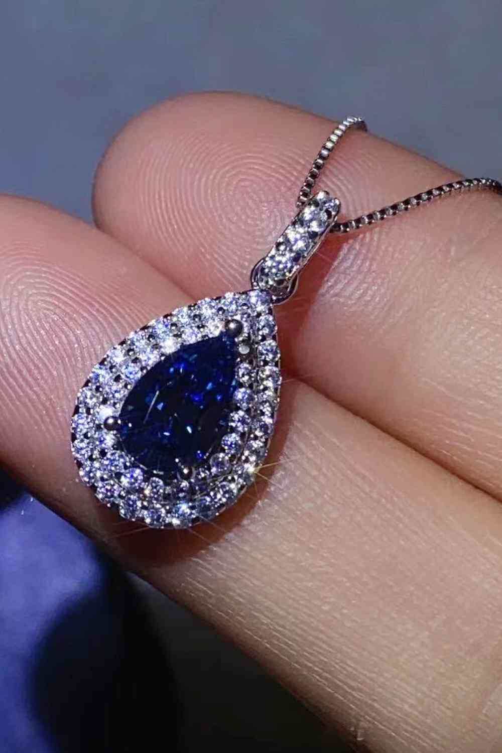 2 Carat Moissanite Teardrop Pendant Necklace - lolaluxeshop