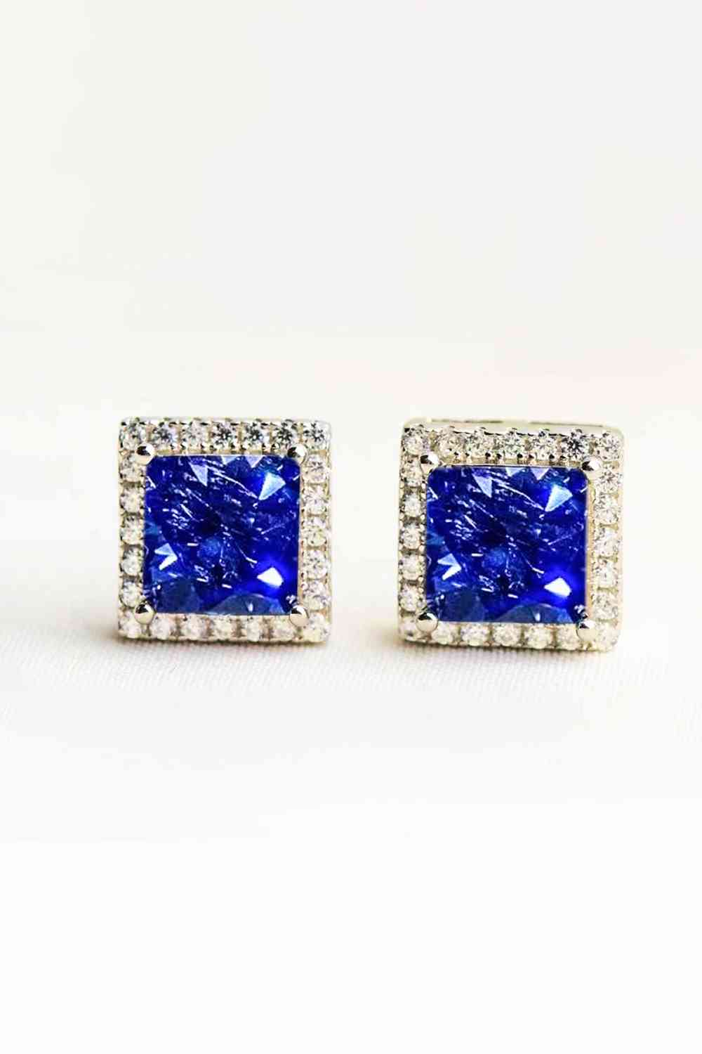 925 Sterling Silver 4 Carat Moissanite Square Earrings - lolaluxeshop