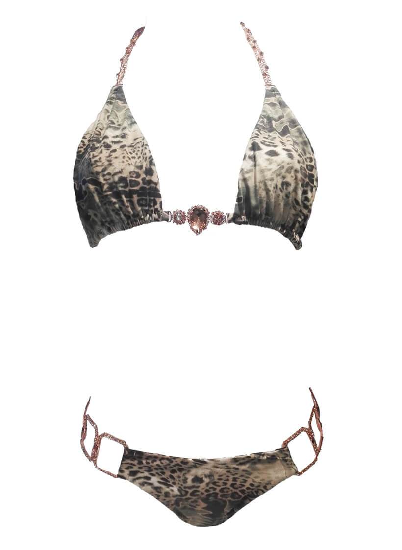 Rachel Triangle Top & Skimpy Bottom - Ocelot - LOLA LUXE