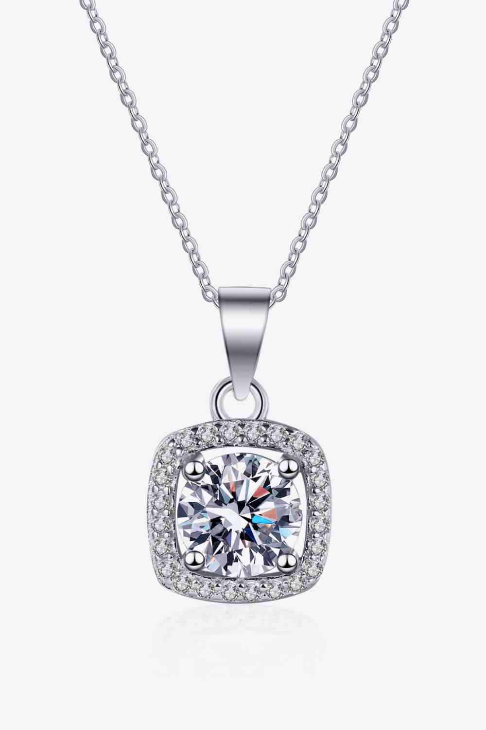 Moissanite Square Pendant Chain Necklace - lolaluxeshop