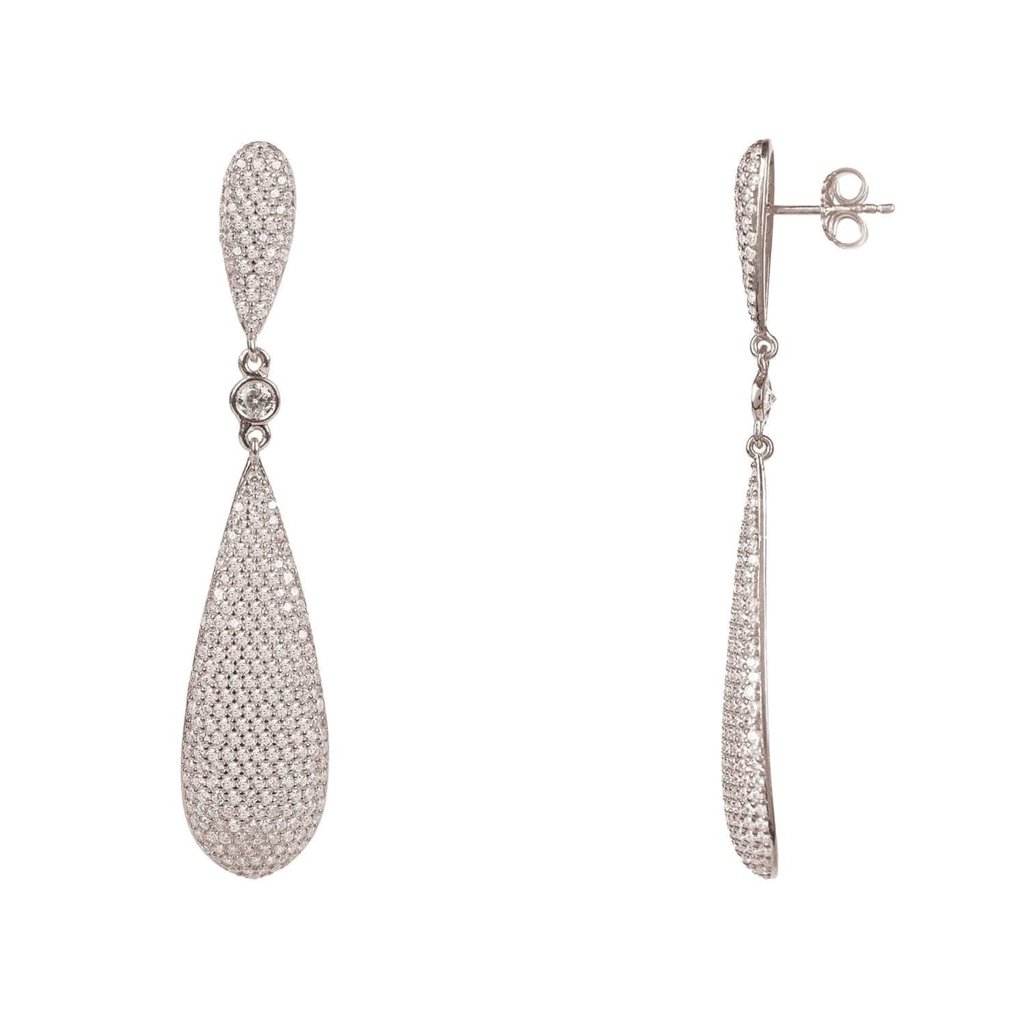 Latelita Long Drop Earrings Silver - lolaluxeshop