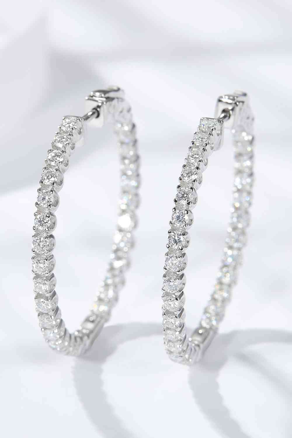 Platinum-Plated Moissanite Huggie Earrings - lolaluxeshop