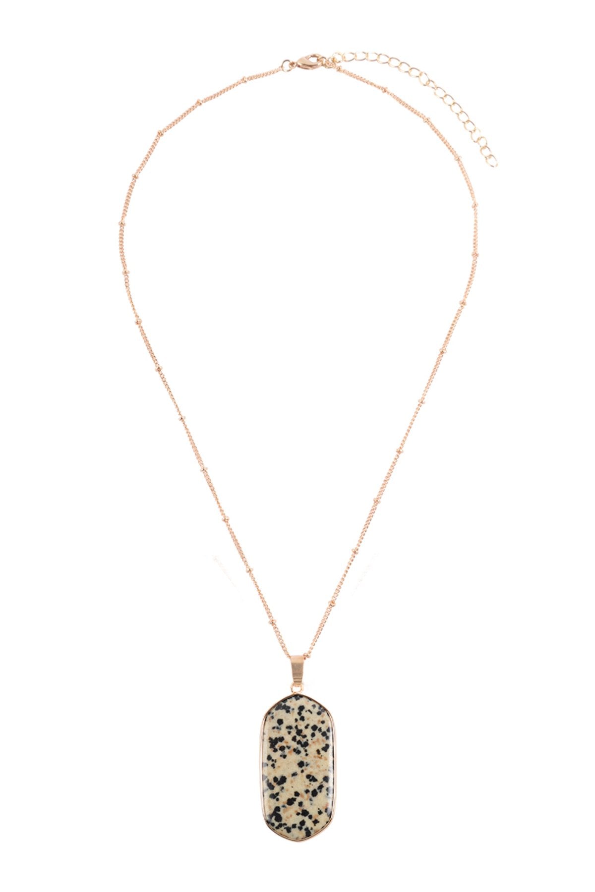 Hdn3184 - Stone Pendant Charm Necklace - LOLA LUXE