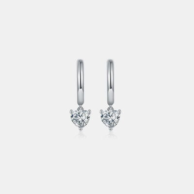 1 Carat Moissanite 925 Sterling Silver Heart Earrings - lolaluxeshop