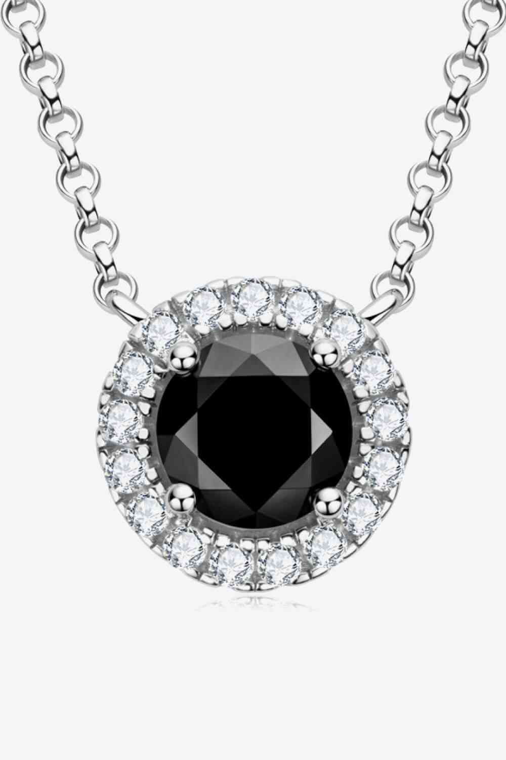 Two-Tone 1 Carat Moissanite Round Pendant Necklace - lolaluxeshop