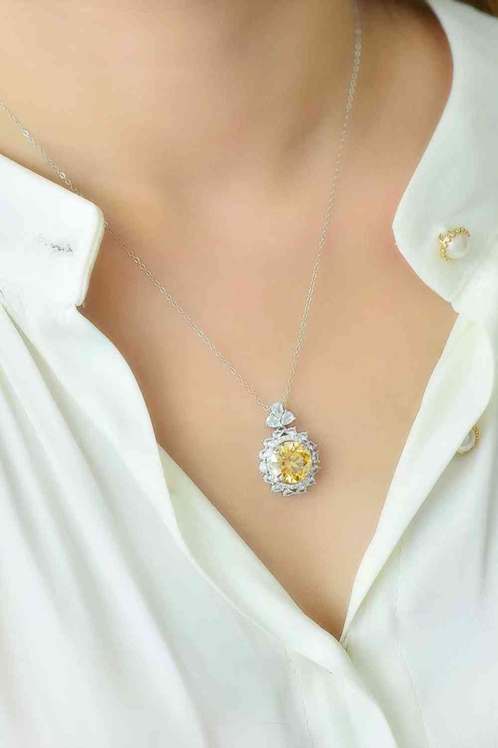 5 Carat Yellow Moissanite Pendant Necklace - lolaluxeshop