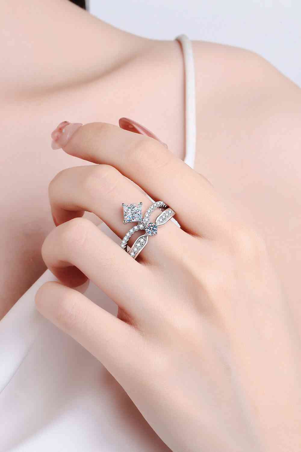 925 Sterling Silver Moissanite Crown Ring - lolaluxeshop