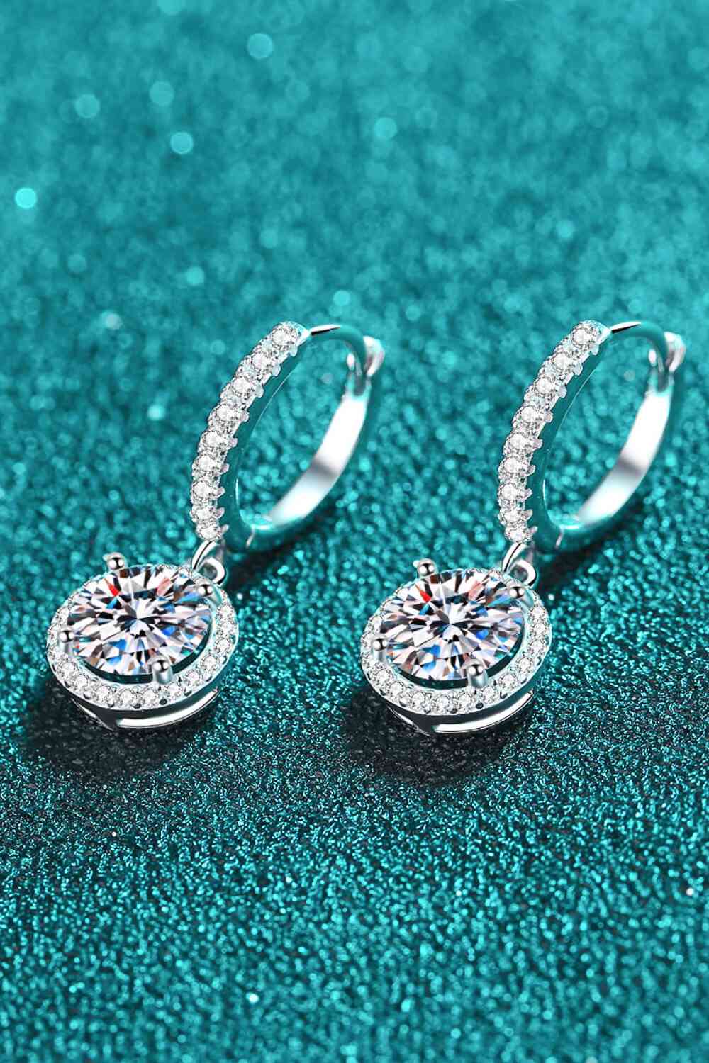 Moissanite Round-Shaped Drop Earrings - lolaluxeshop