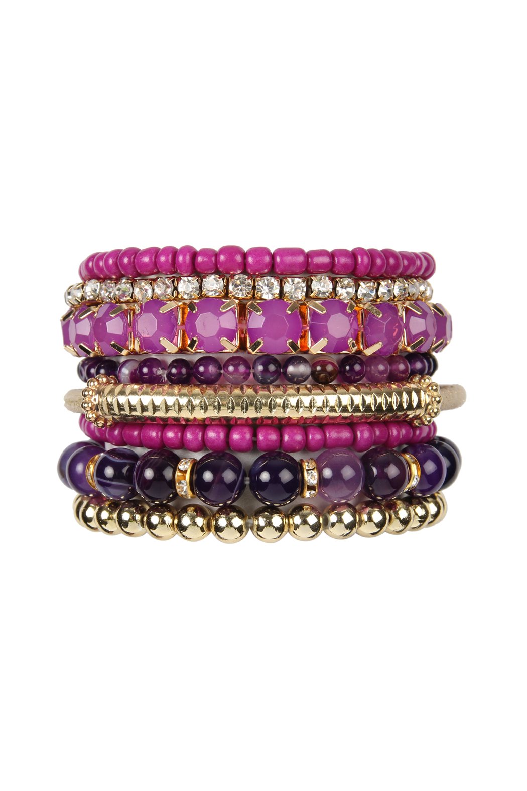 Hdb2269 - Plus Size Stackable Beads Bracelet Set - LOLA LUXE