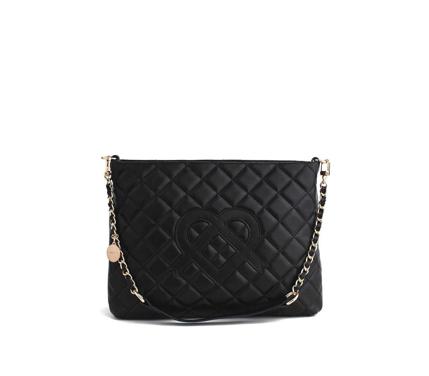 Koi - Black Quilted Vegan Leather Purse - lolaluxeshop