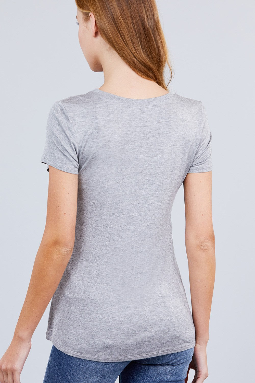 Short Sleeve Scoop Neck Top With Pocket - LOLA LUXE