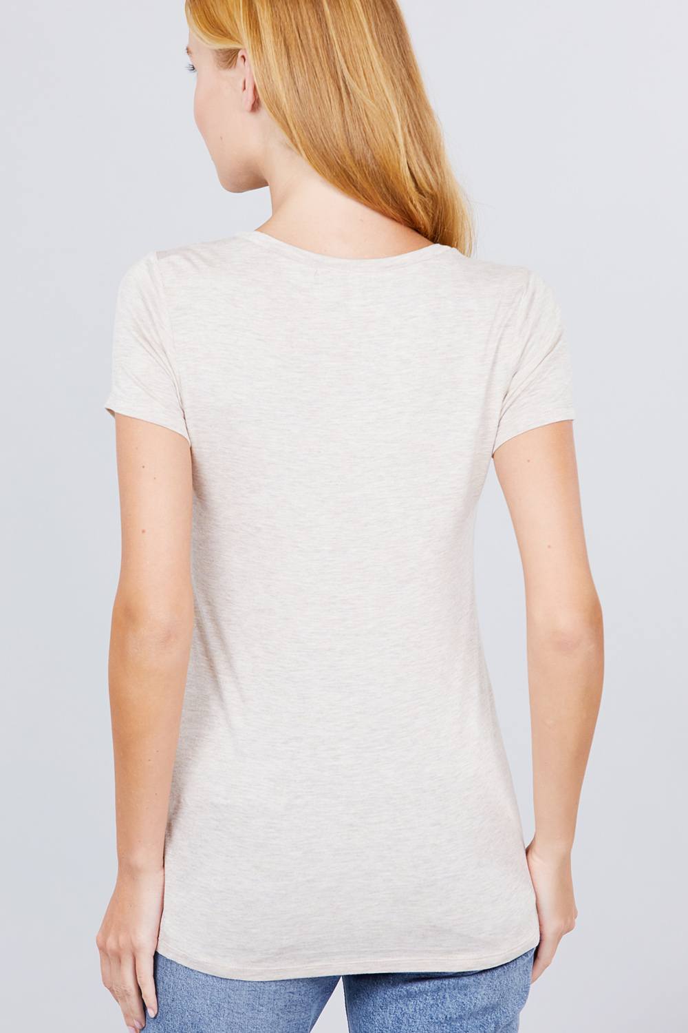 Short Sleeve Scoop Neck Top With Pocket - LOLA LUXE