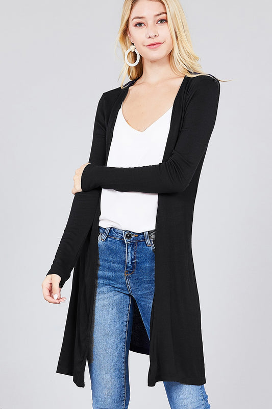 Side Slit Tunic Cardigan - LOLA LUXE