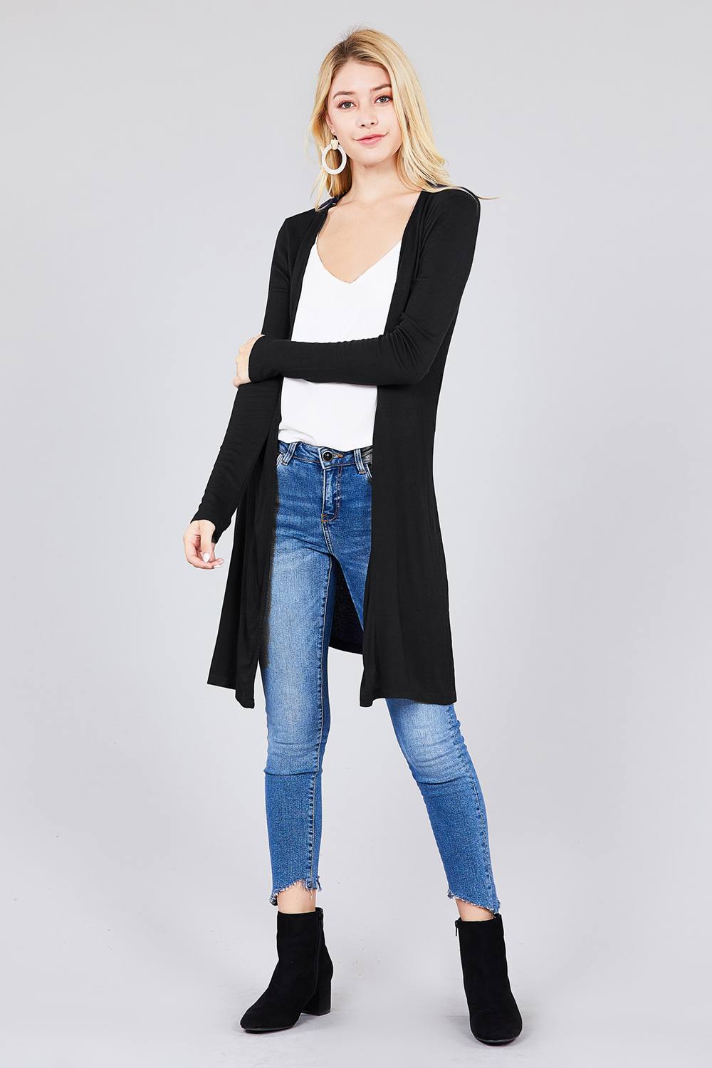 Side Slit Tunic Cardigan - LOLA LUXE