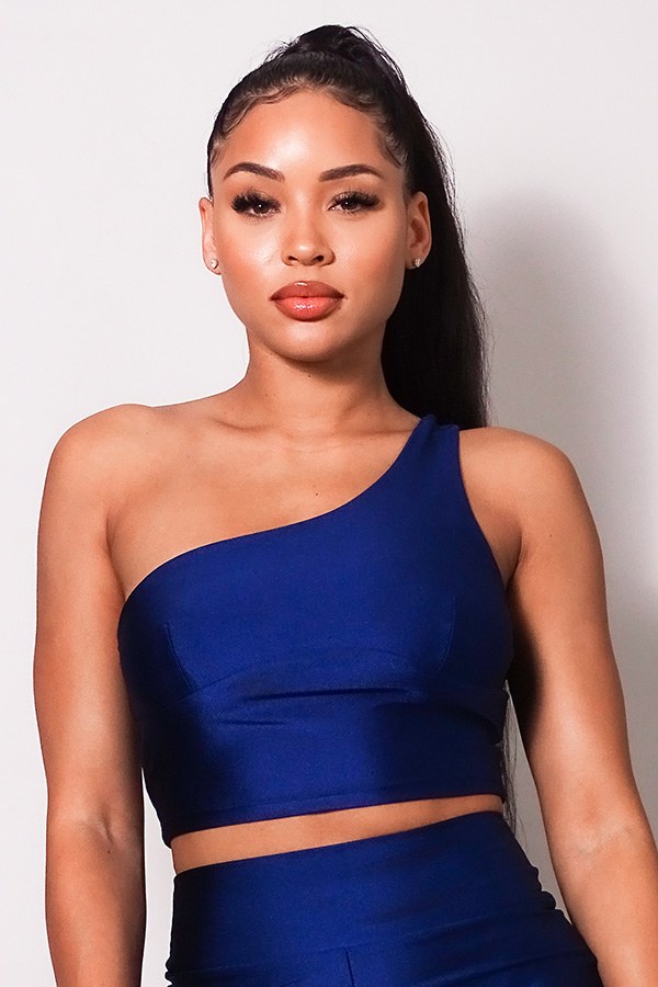 Sleeveless One Shoulder Bustier Crop Top - LOLA LUXE