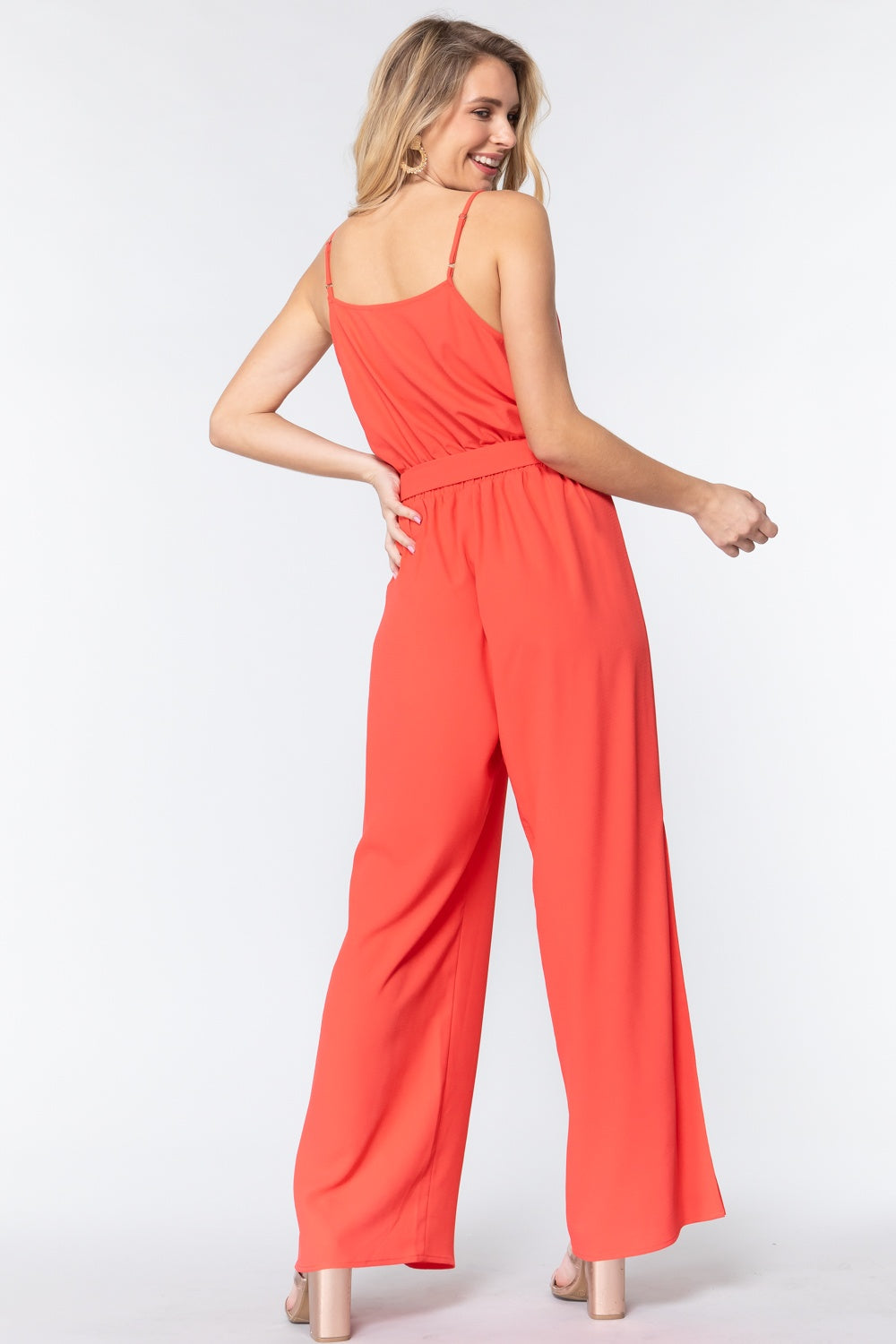 Cowl Neck Cami Woven Jumpsuit - LOLA LUXE