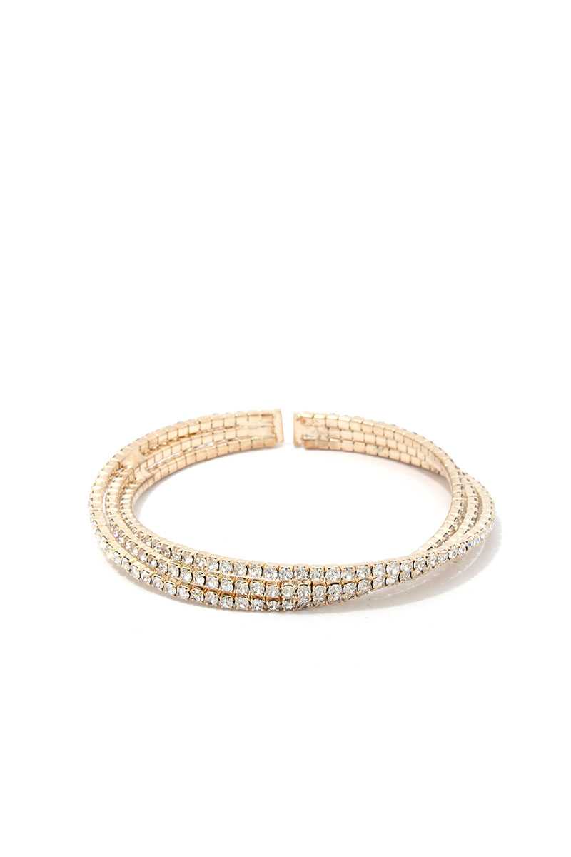 Multi Twist Rhinestone Bracelet - LOLA LUXE