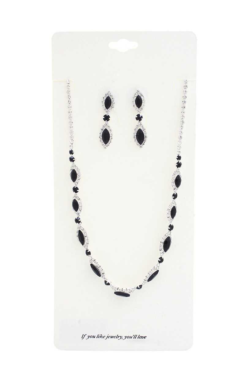 Elegant Marquise Rhinestone Loop Necklace - LOLA LUXE