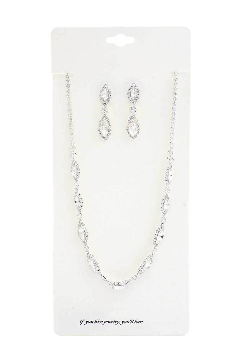 Elegant Marquise Rhinestone Loop Necklace - LOLA LUXE