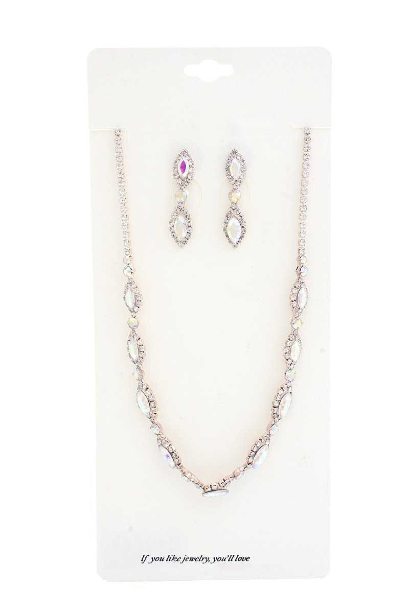 Elegant Marquise Rhinestone Loop Necklace - LOLA LUXE