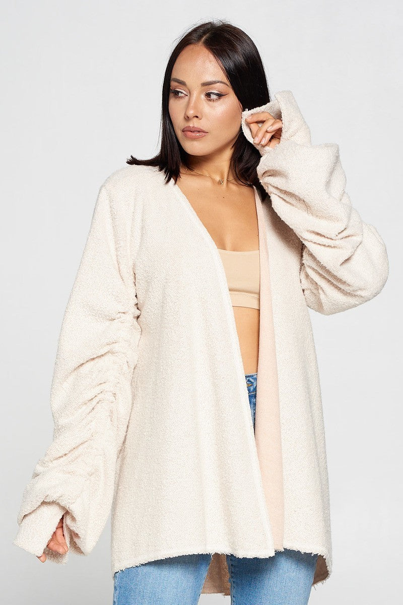 Cute Fuzzy Open Front Cardigan - LOLA LUXE