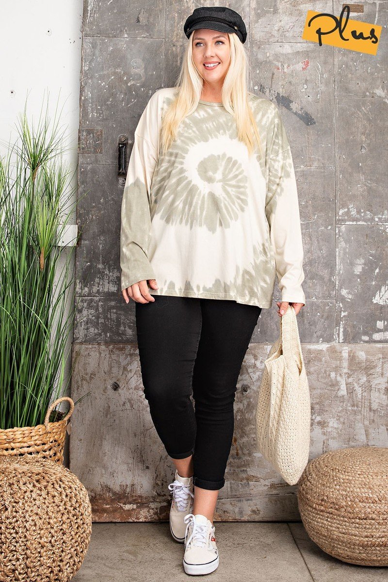 Plus Size Ls Special Washed Poly Rayon Knit Top - LOLA LUXE