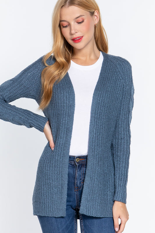 Long Slv Open Front Sweater Cardigan - LOLA LUXE