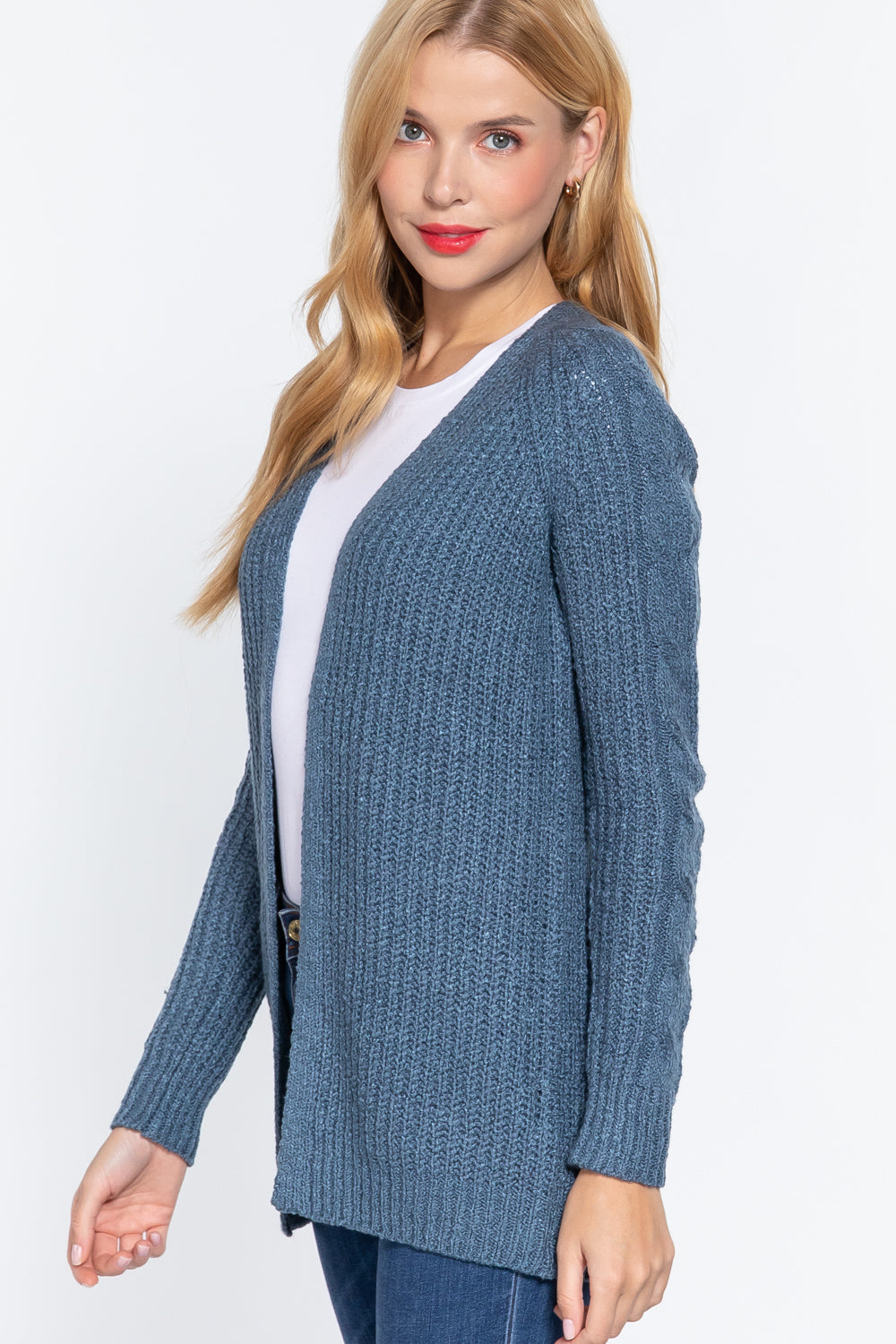 Long Slv Open Front Sweater Cardigan - LOLA LUXE