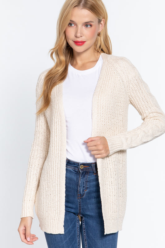 Long Slv Open Front Sweater Cardigan - LOLA LUXE