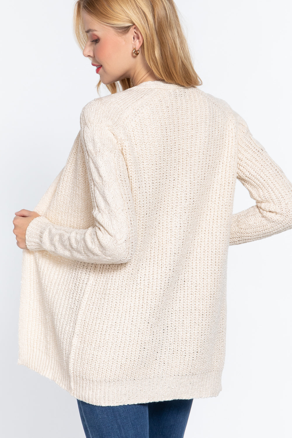 Long Slv Open Front Sweater Cardigan - LOLA LUXE