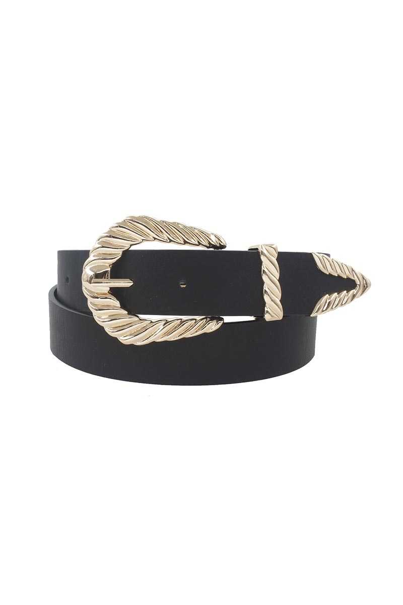 Shrimp Tectured Buckle Belt - LOLA LUXE