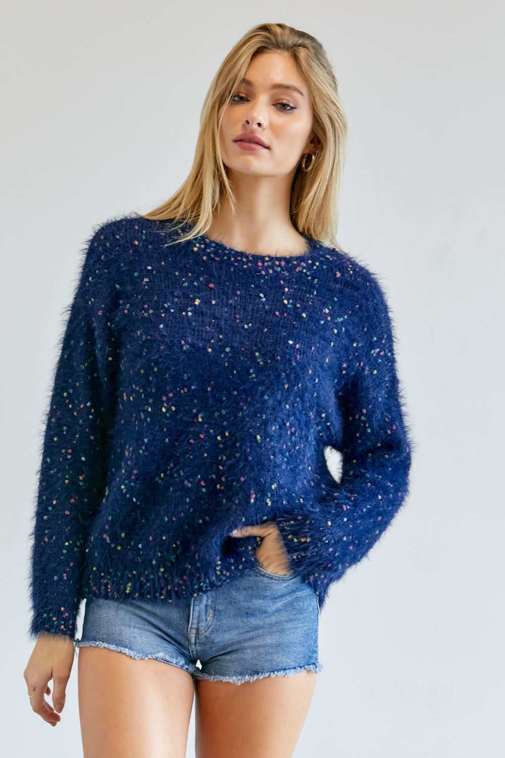 Cute Multi Color Polak Dot Sweater - LOLA LUXE