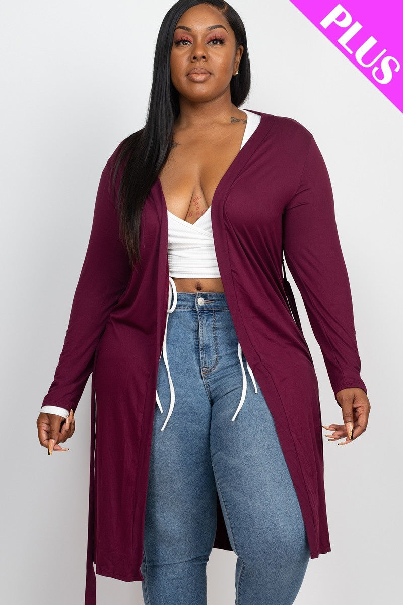 Long Sleeves Belted Cardigan - LOLA LUXE