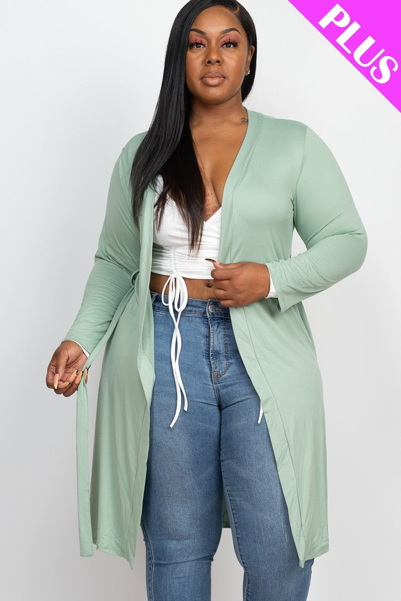 Long Sleeves Belted Cardigan - LOLA LUXE