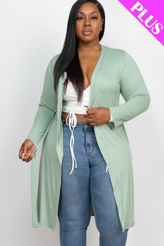 Long Sleeves Belted Cardigan - LOLA LUXE