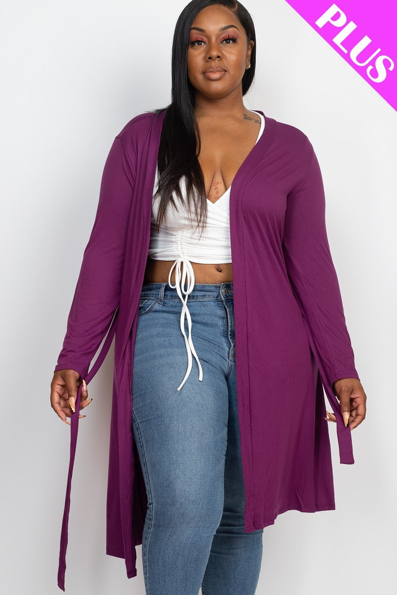 Long Sleeves Belted Cardigan - LOLA LUXE