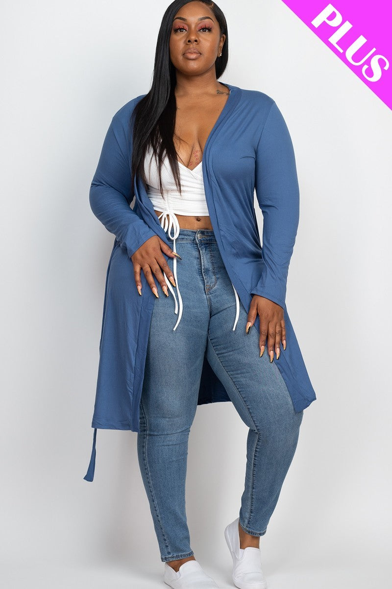 Long Sleeves Belted Cardigan - LOLA LUXE