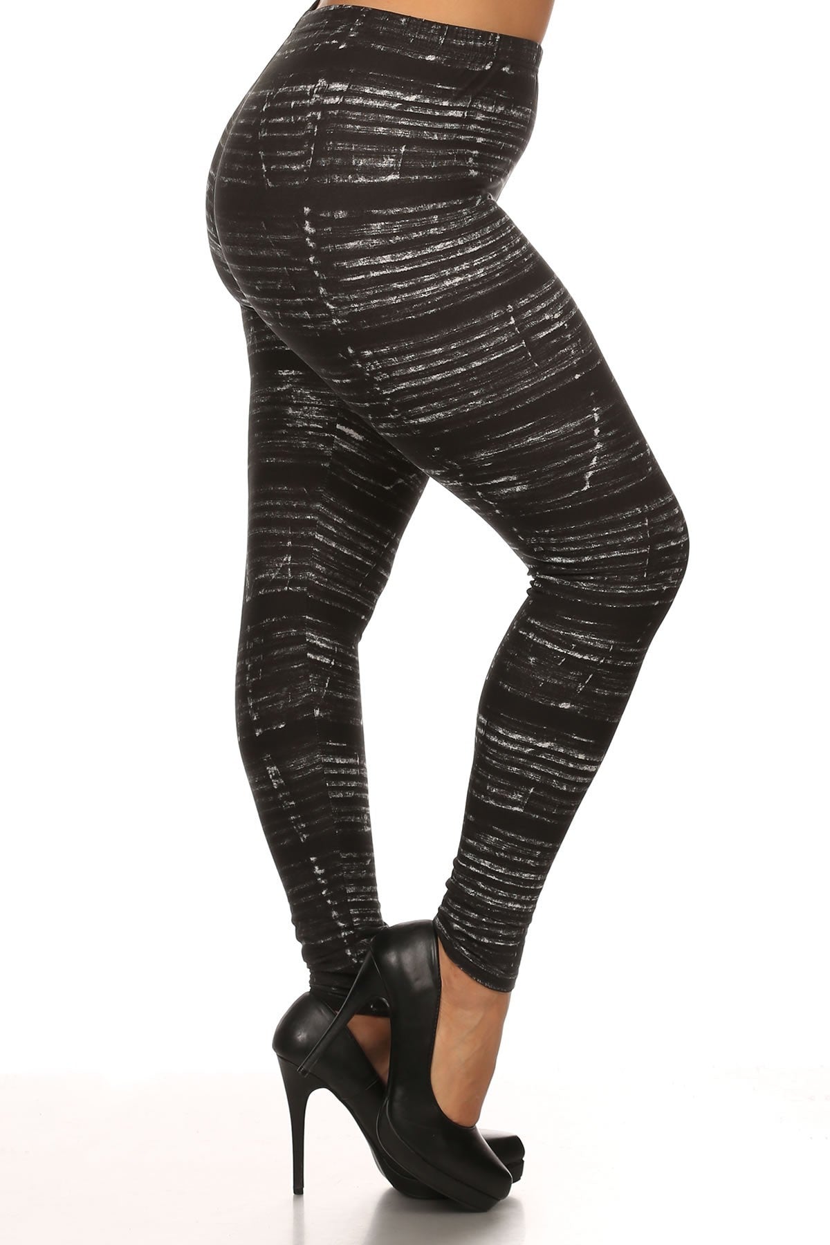 Plus Size Tie Dye Print, Full Length Leggings In A Fitted Style With A Banded High Waist. - LOLA LUXE