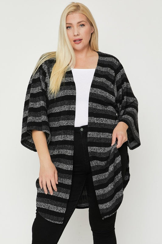 Multi-color Striped Cardigan - LOLA LUXE