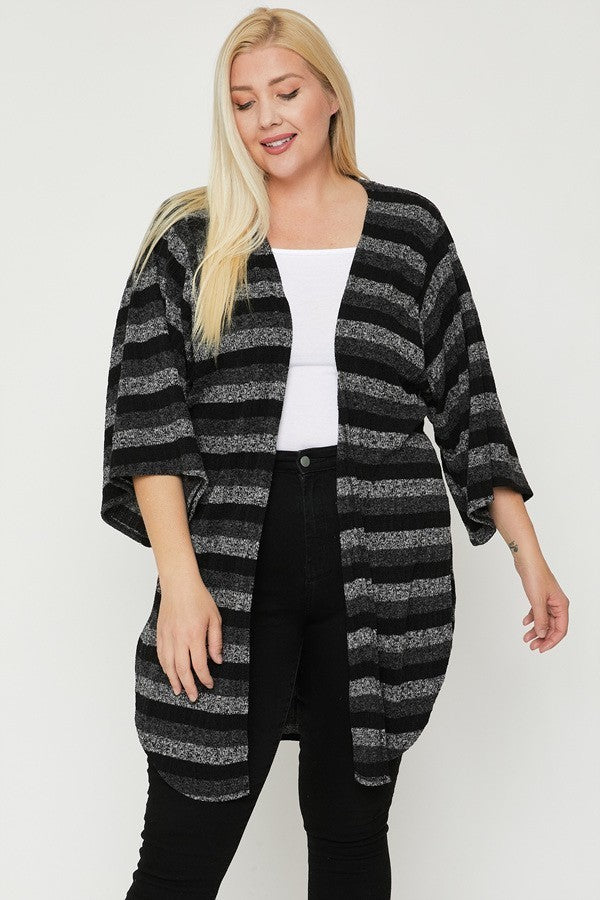 Multi-color Striped Cardigan - LOLA LUXE