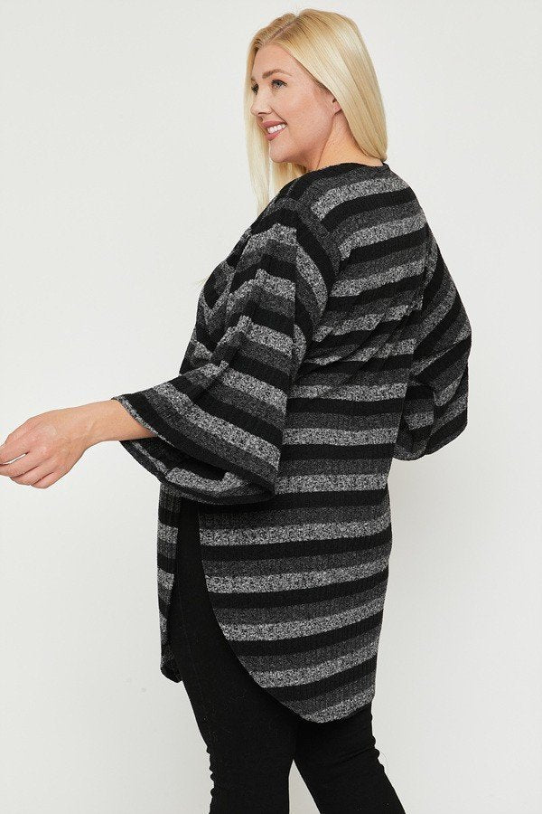 Multi-color Striped Cardigan - LOLA LUXE