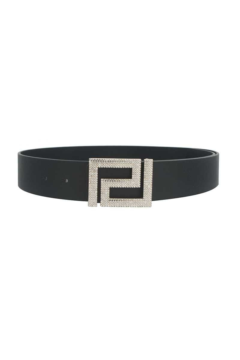 Rhinestone Pave Geo Shape Belt - lolaluxeshop