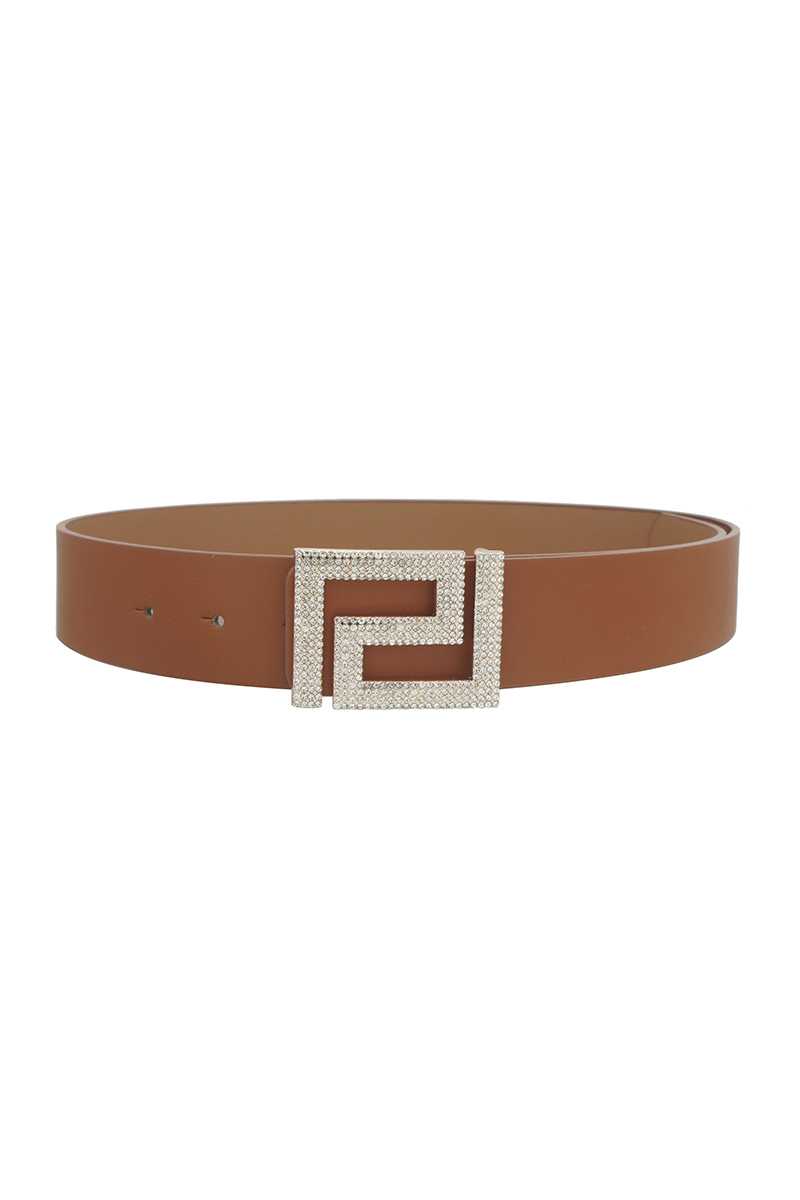 Rhinestone Pave Geo Shape Belt - lolaluxeshop