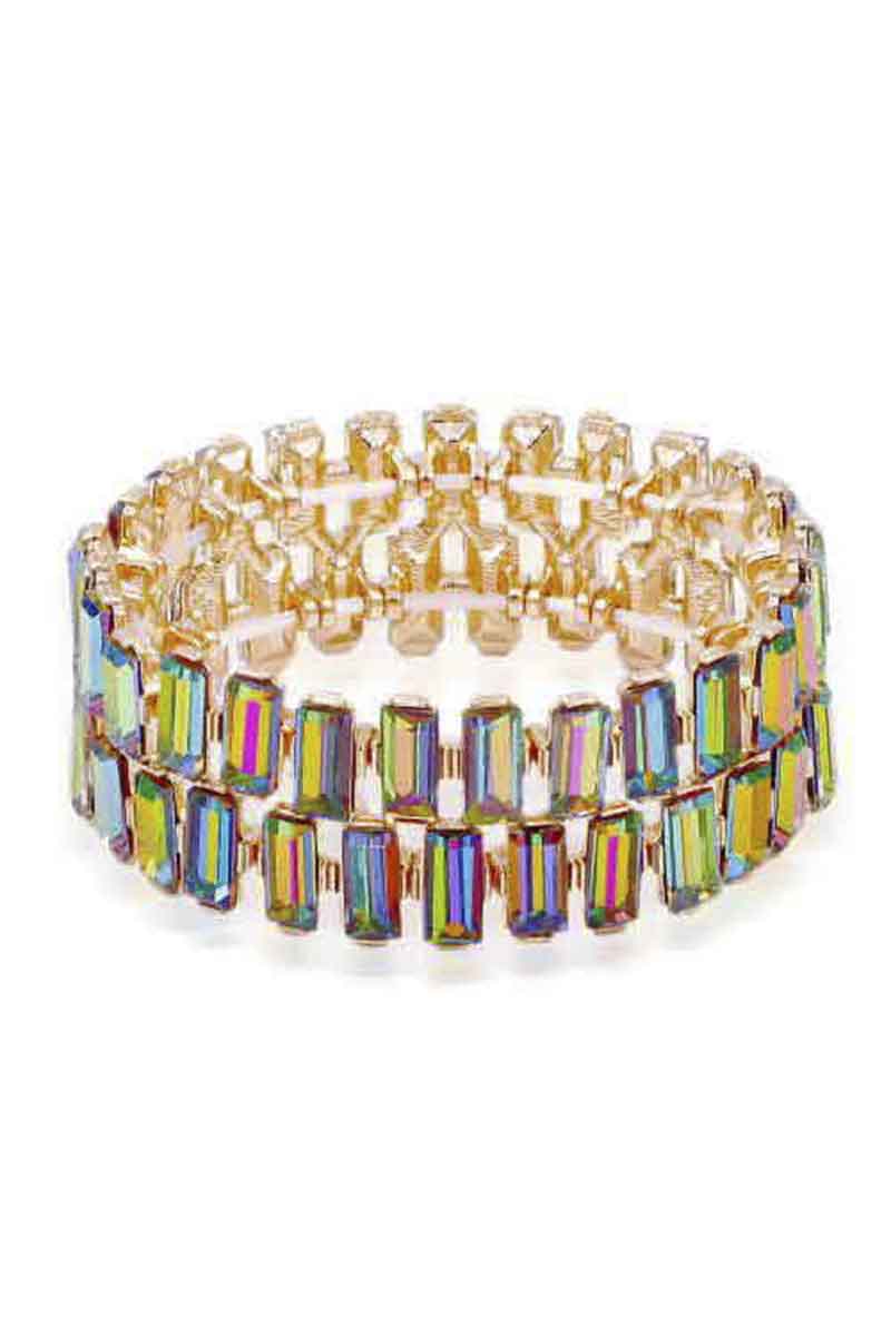 Rectangle Rhinestone Stretch Bracelet - lolaluxeshop