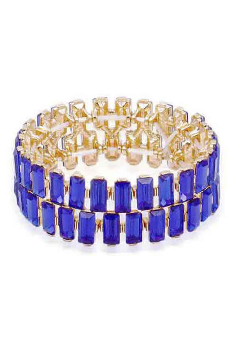 Rectangle Rhinestone Stretch Bracelet - lolaluxeshop