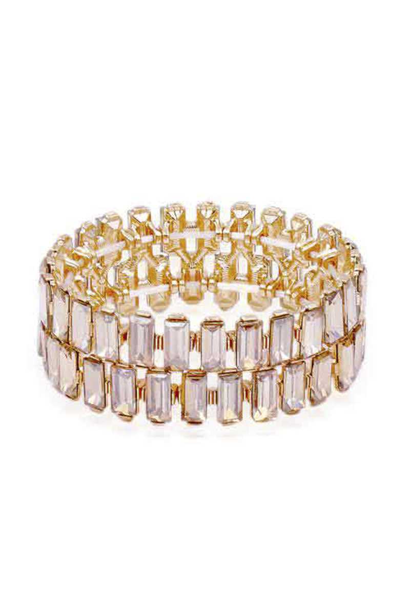 Rectangle Rhinestone Stretch Bracelet - lolaluxeshop