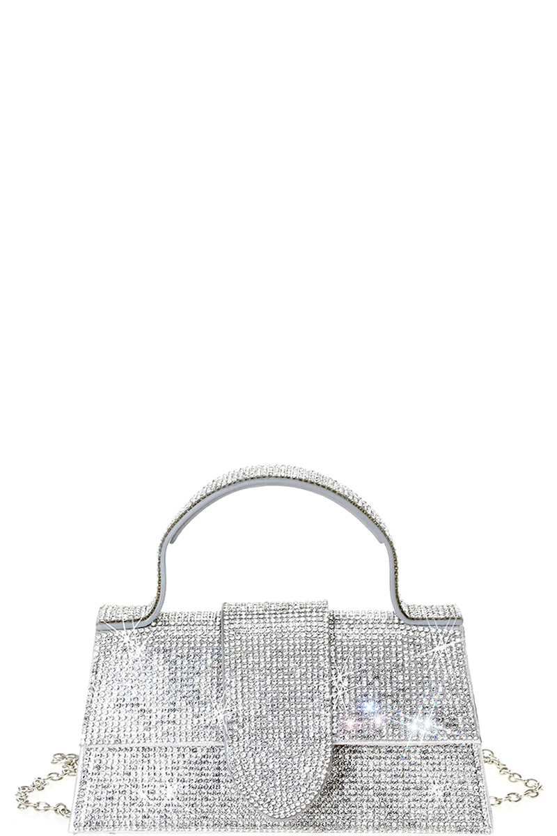 Rhinestone Allover Chic Design Handle Bag - lolaluxeshop